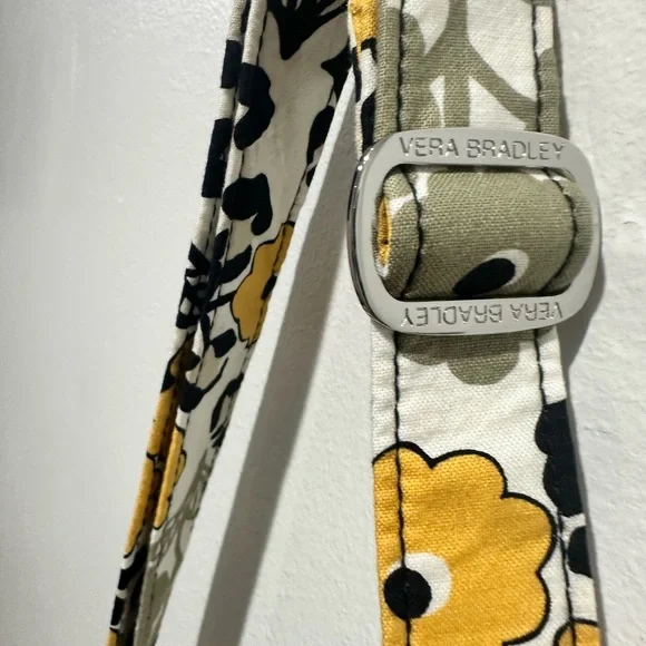 MWT. Vera Bradley Mailbag crossbody yellow /Black Quilted Tote. Go wild floral. - Picture 5 of 15
